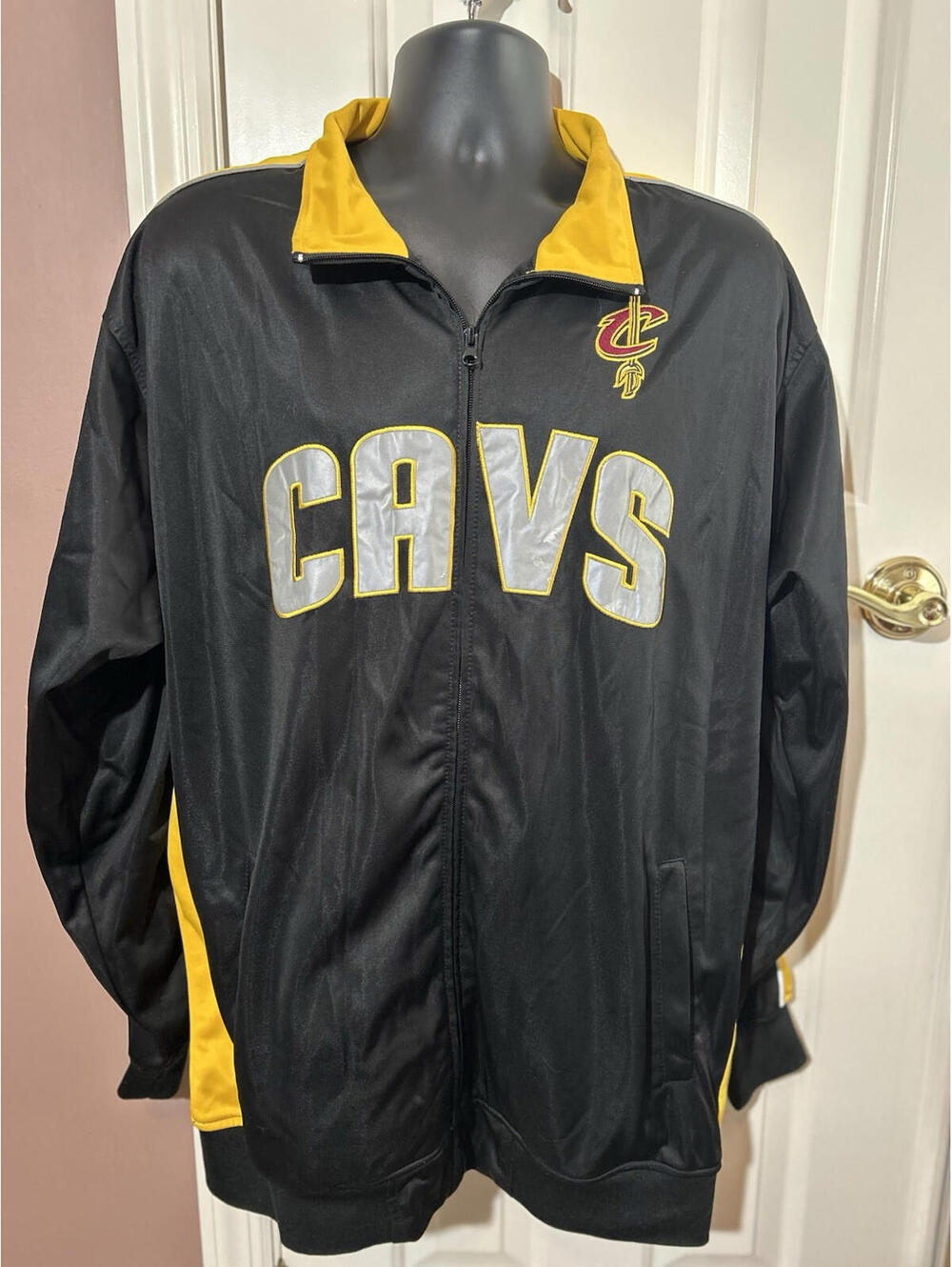 NBA Cleveland Cavaliers Cavs Full Zip Jacket Mens Size 2XT Black